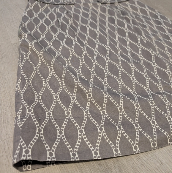 Robbie Bee Grey White Trellis Pattern Cowl Neckline Shift Dress Size 12 - Picture 5 of 8